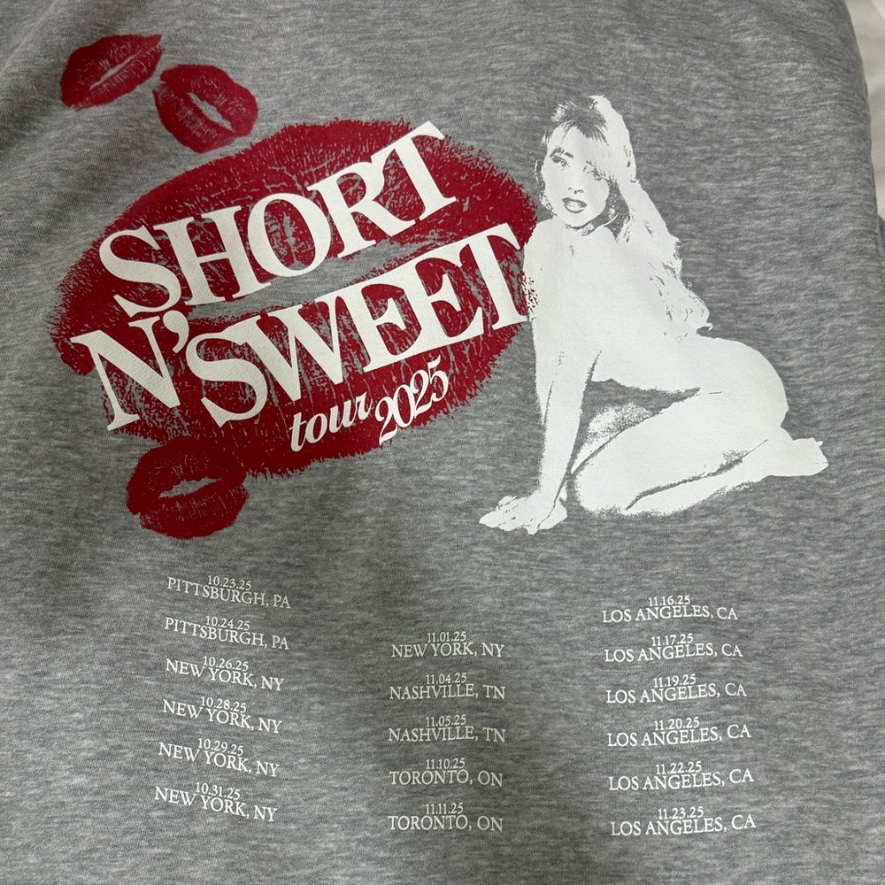 Sabrina Carpenter Gray Hoodie Short n Sweet Tour Merch!!! - Picture 4 of 4